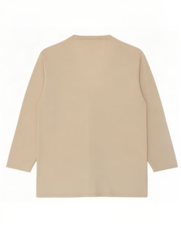 Marks & Spencer Damski sweter rozpinany z rękawem 3/4, UK 12, średni beż
