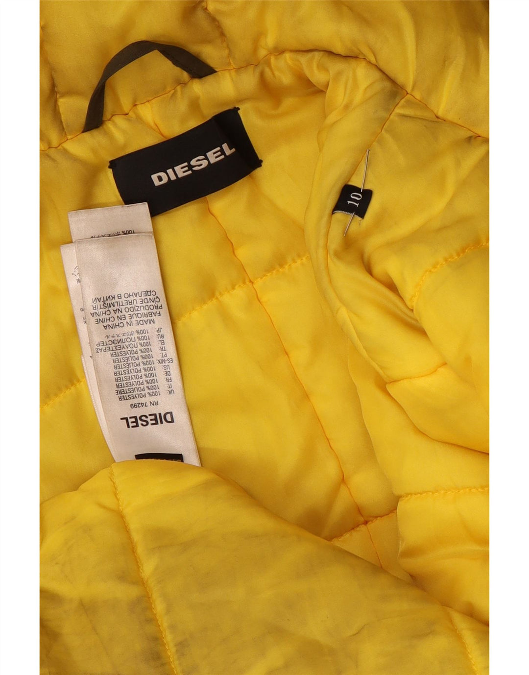 Chłopięca kurtka parka z kapturem Diesel, 9-10 lat, khaki, poliester