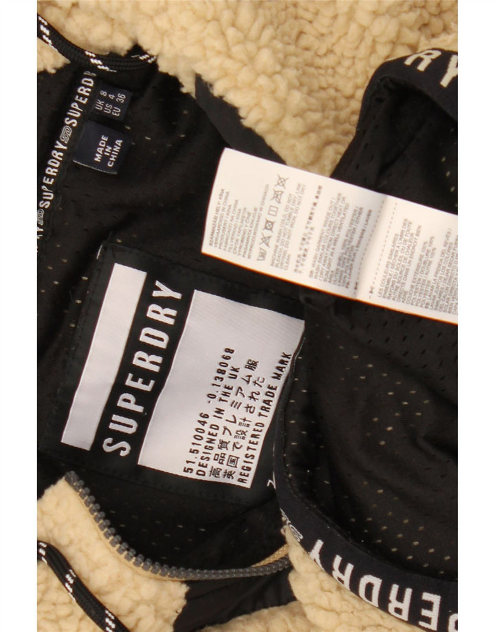 Damski sweter oversize Superdry z polaru z grafiką UK 8, mały beż