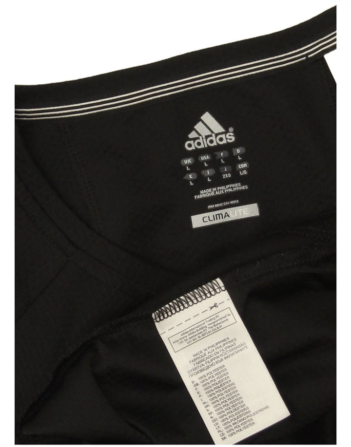 Męski T-shirt ADIDAS Climalite, duży, czarny, poliester