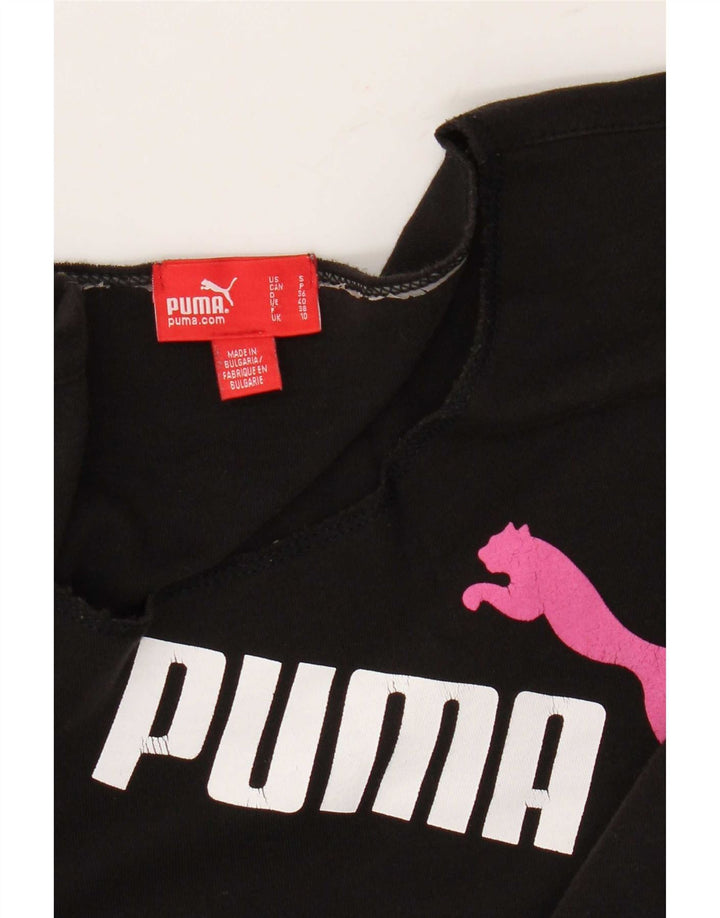 Damska koszulka z grafiką Puma z długim rękawem UK 10, mała czarna