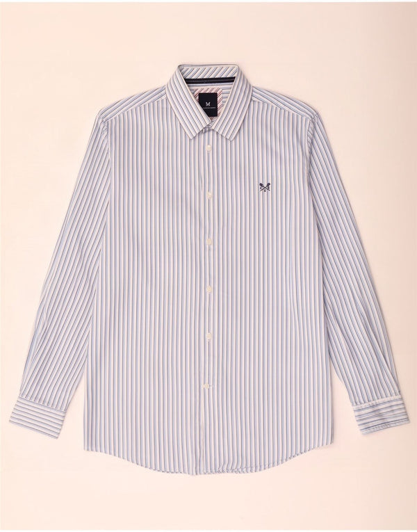 Crew Clothing Mens Classic Fit Shirt Large Blue Pinstripe Cotton