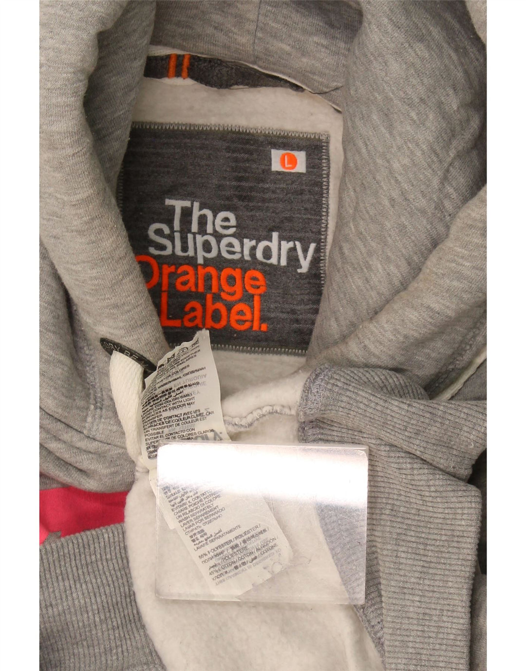 Damski sweter z kapturem Superdry Graphic UK 16, duży, szary poliester