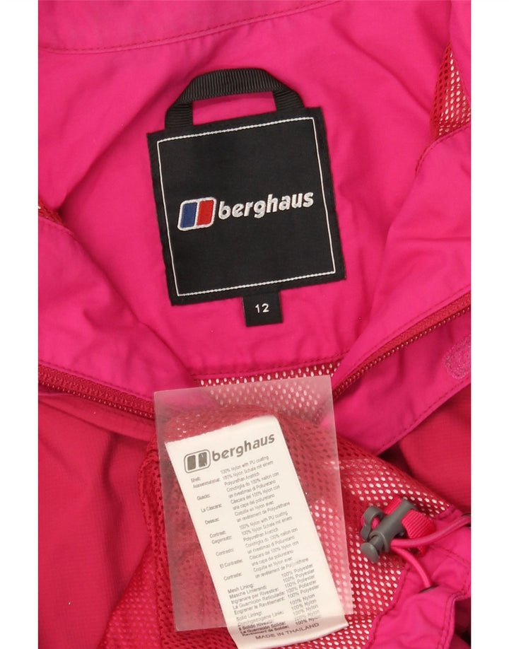 Damska kurtka przeciwdeszczowa z kapturem Berghaus UK 12, nylon w kolorze średniego różu