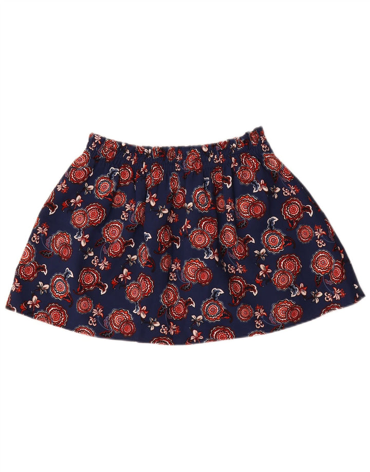 Spódnica mini damska Zara średnia W28 granatowa w kwiaty