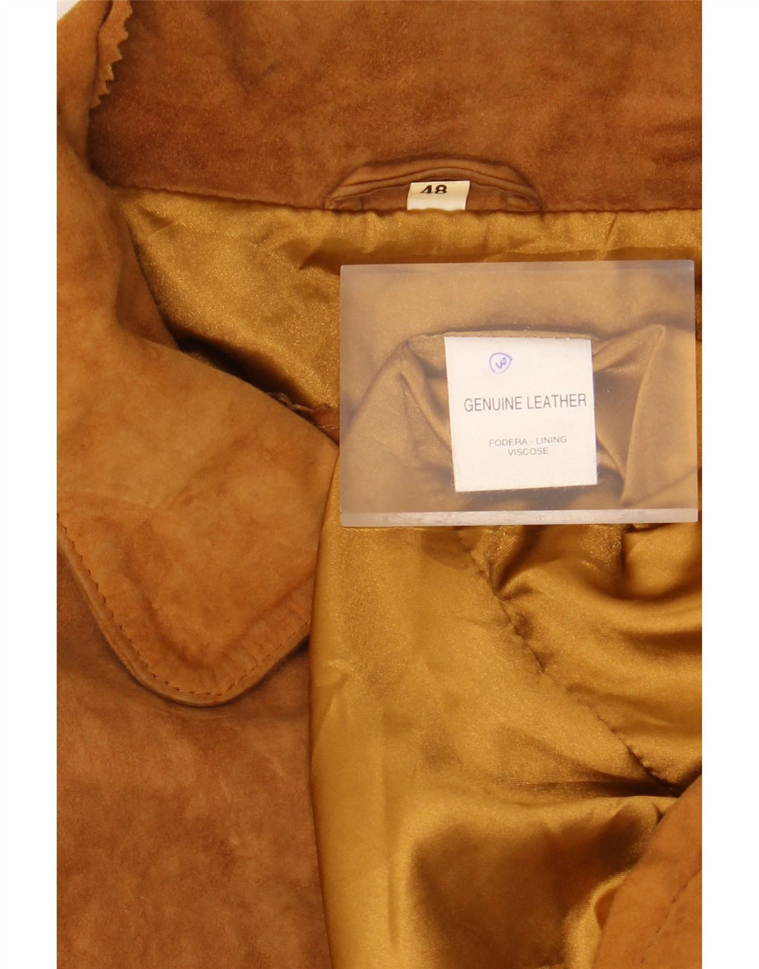 Męska zamszowa kurtka oversize VINTAGE IT 48 Średniobrązowa skóra