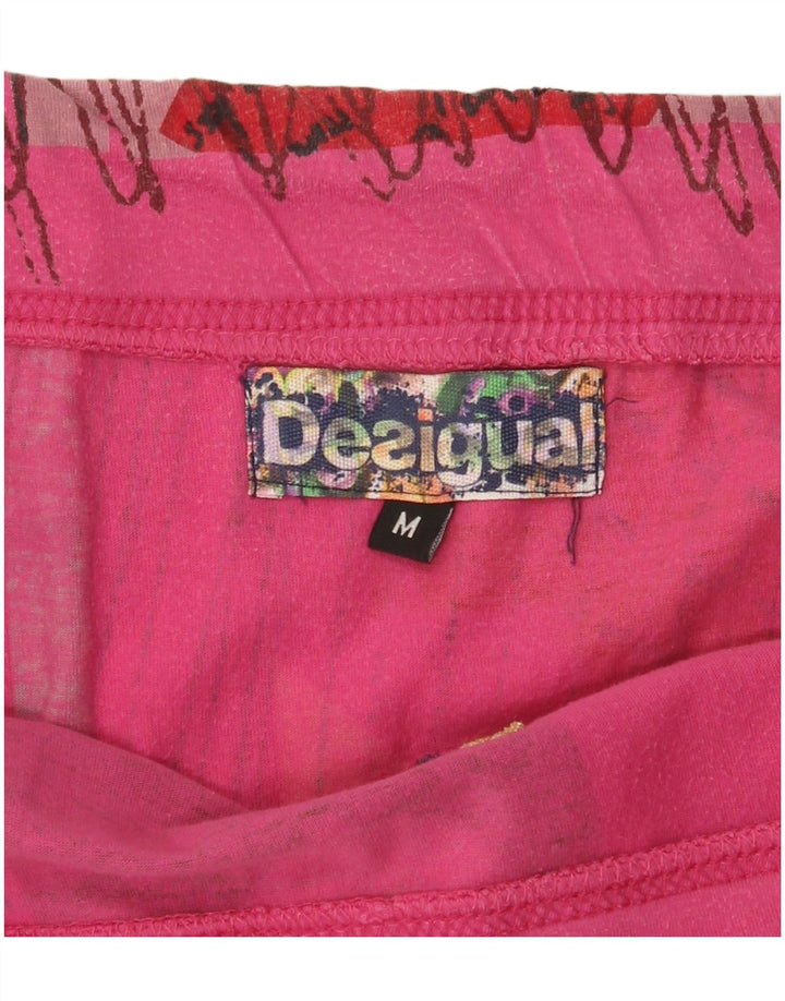 Desigual damska graficzna mini spódniczka średnia W34 różowa