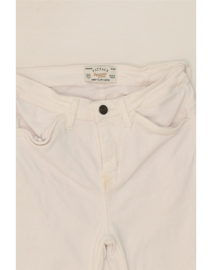 FAT FACE Womens Capri Jeans UK 8 Small W26 L20 White Cotton Vintage Fat Face and Second-Hand Fat Face from Messina Hembry 