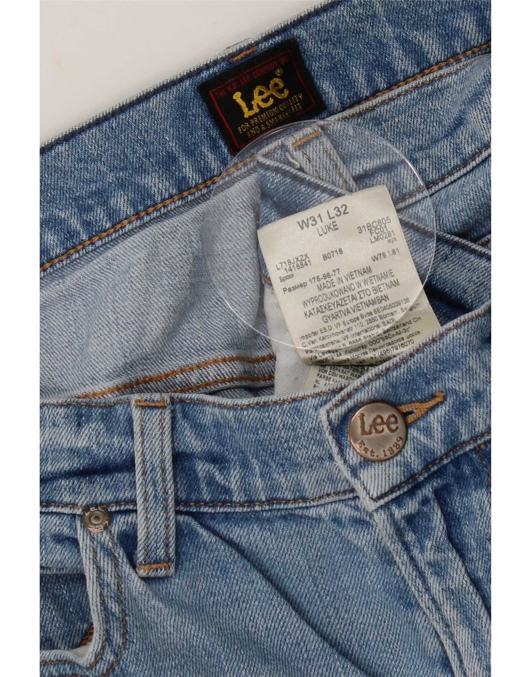 Męskie jeansy Lee Slim Tapered W31 L28 Niebieskie bawełniane