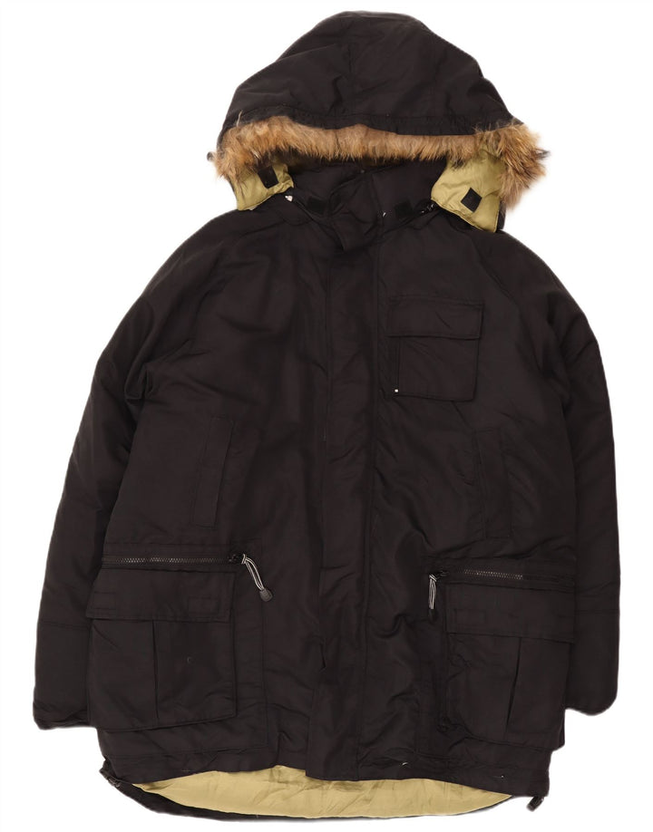 Męska ocieplana kurtka z kapturem Woolrich UK 42 XL, czarny nylon