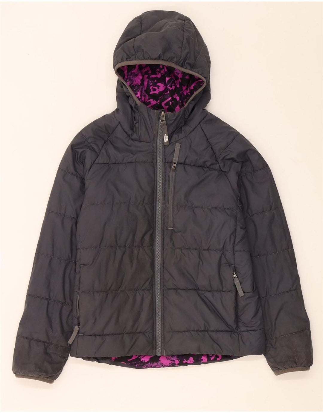 Dwustronna kurtka dziewczęca z kapturem The North Face 9-10 lat, średnia czarna