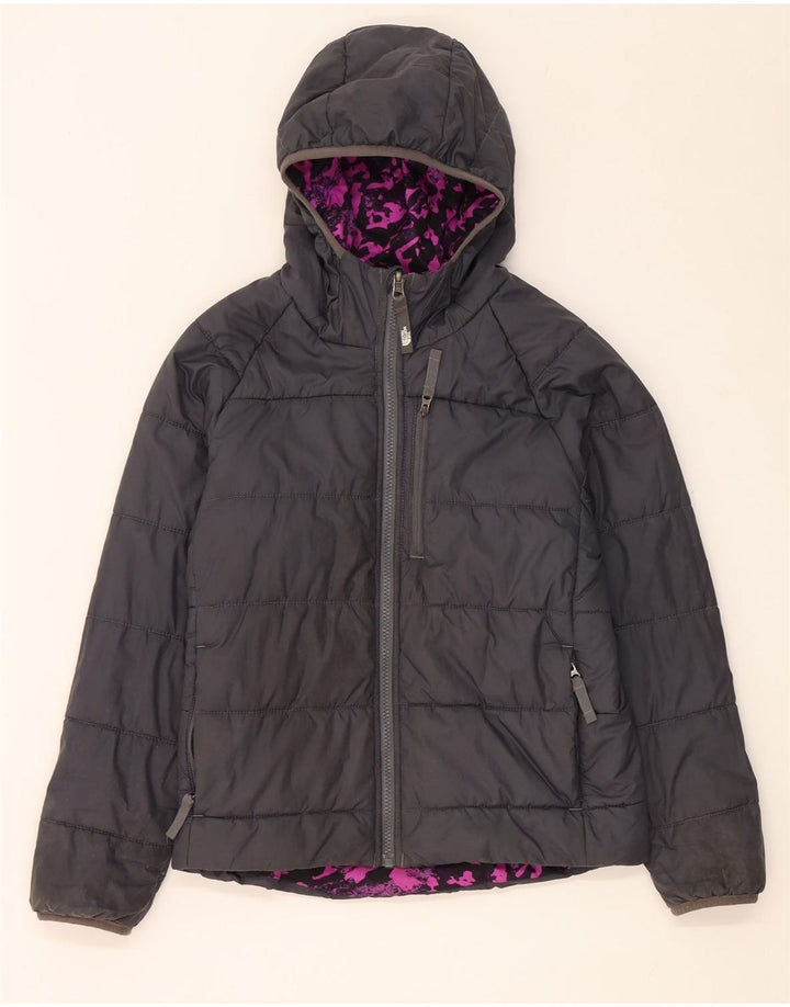 Dwustronna kurtka dziewczęca z kapturem The North Face 9-10 lat, średnia czarna