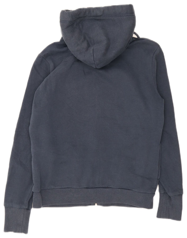 Damski sweter z kapturem Superdry z grafiką i zamkiem błyskawicznym UK 14, duży, granatowy, bawełniany