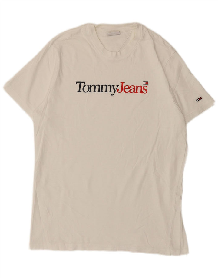 Męski T-shirt z grafiką Tommy Hilfiger, mały, biały
