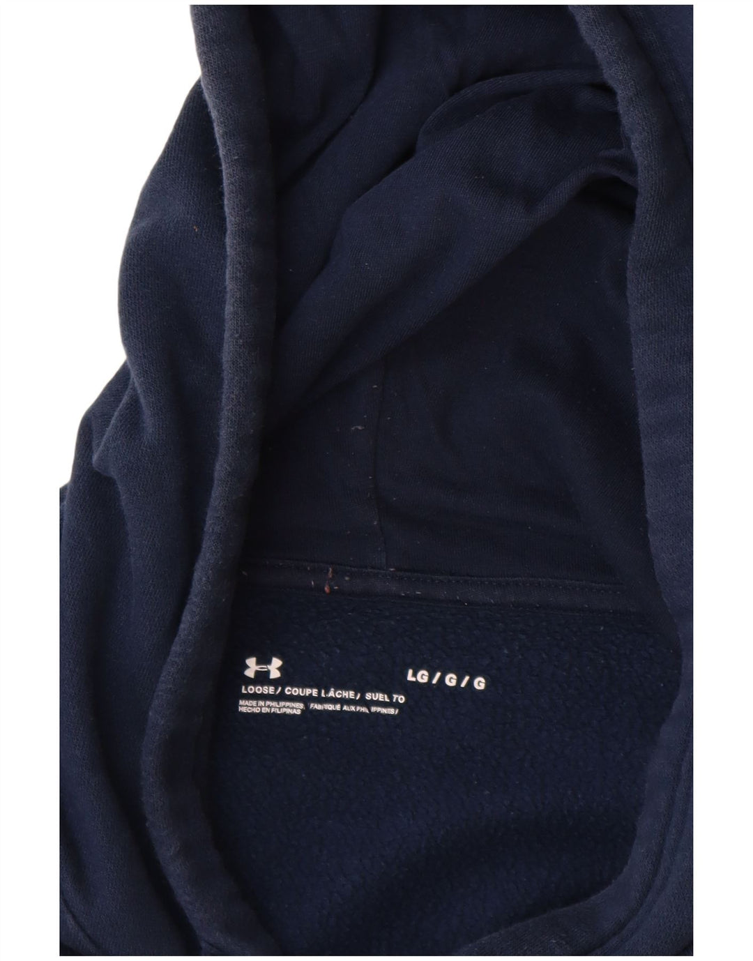 UNDER ARMOUR Męski sweter z kapturem, duży, granatowy, bawełniany