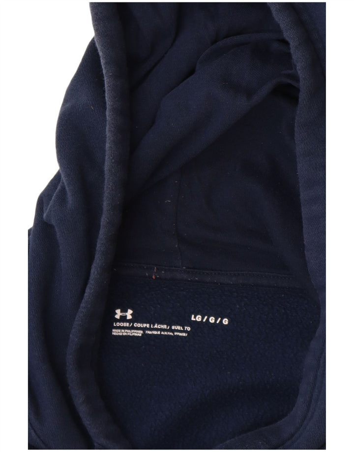 UNDER ARMOUR Męski sweter z kapturem, duży, granatowy, bawełniany