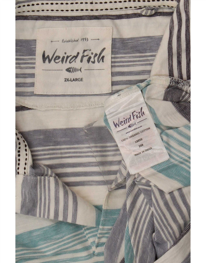 Męska koszulka polo Weird Fish 2XL, niebieska, bawełniana w paski