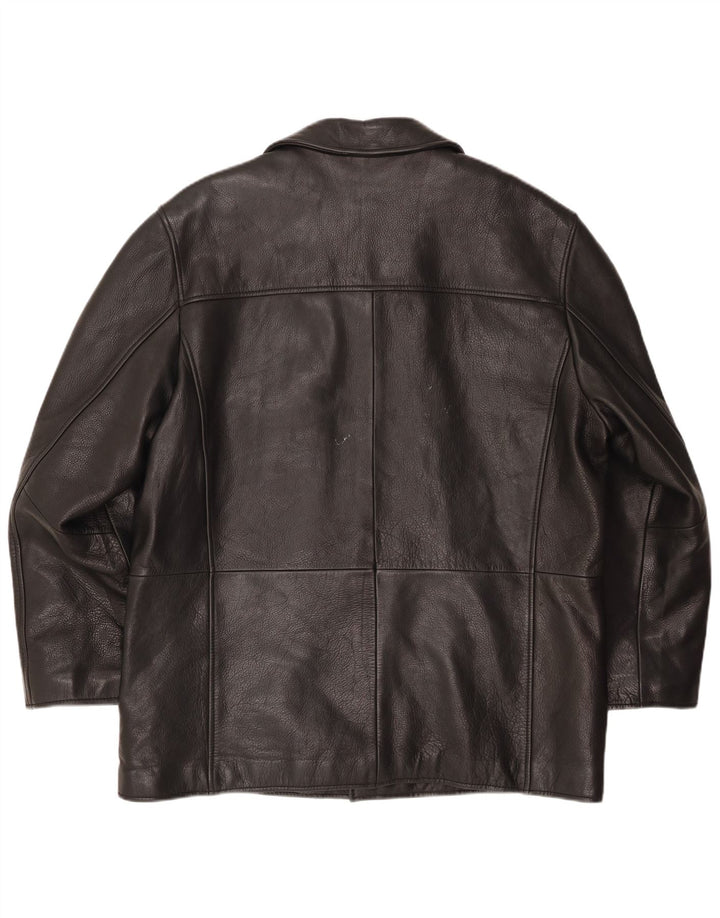 Męska kurtka skórzana VINTAGE UK 46 3XL Czarna skóra