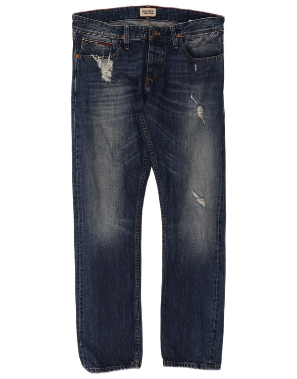 Męskie jeansy Tommy Hilfiger w trudnej sytuacji W32 L30 Granatowa bawełna