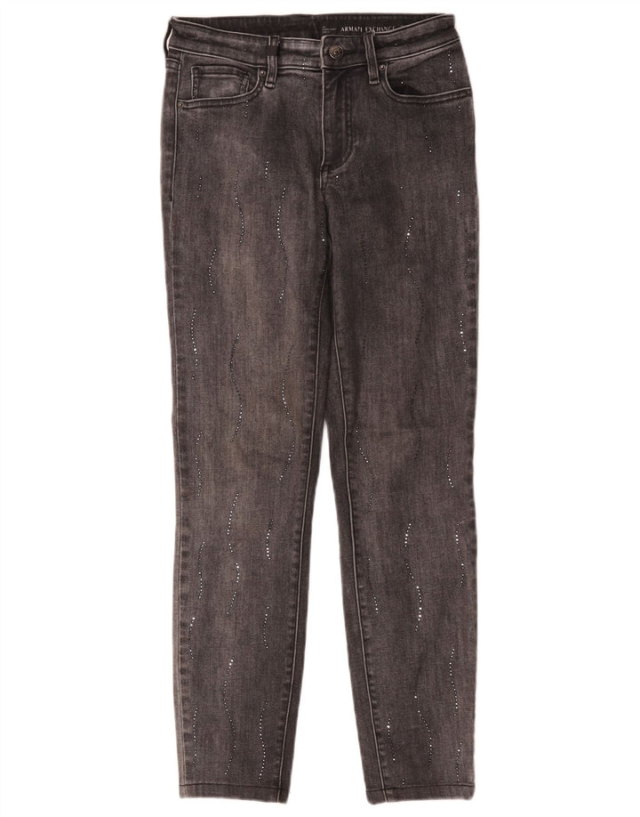 Damskie jeansy Super Skinny Armani Exchange W25 L26 Szare