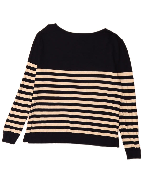 Sweter damski Zara z dekoltem w łódkę UK 10 w małe granatowe paski