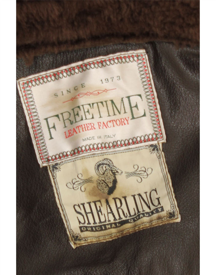 Vintage męska kurtka Shearling UK 42 XL Brązowa kurtka Shearling