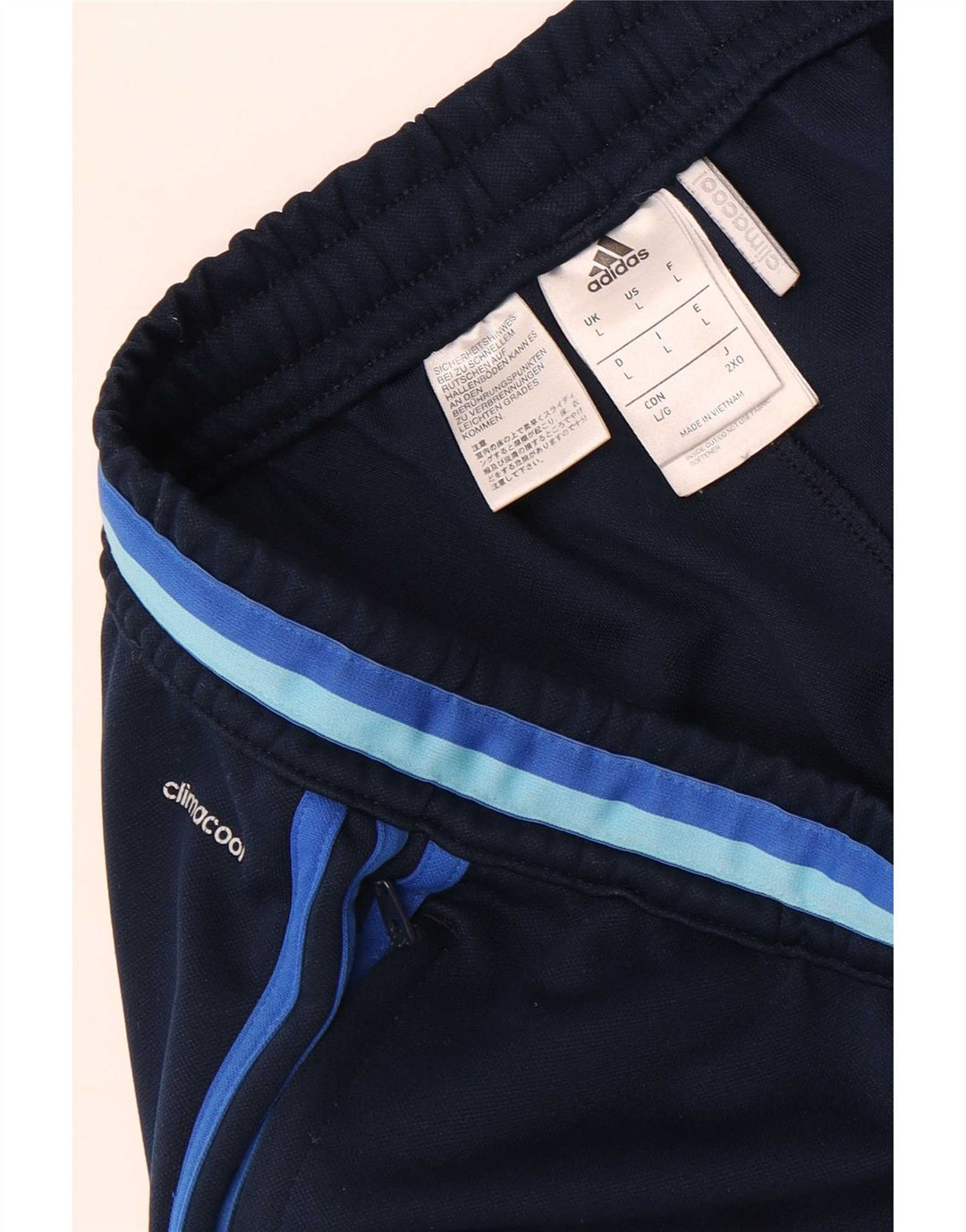 Męskie spodnie dresowe Adidas Climacool, duże, granatowe, z poliestru
