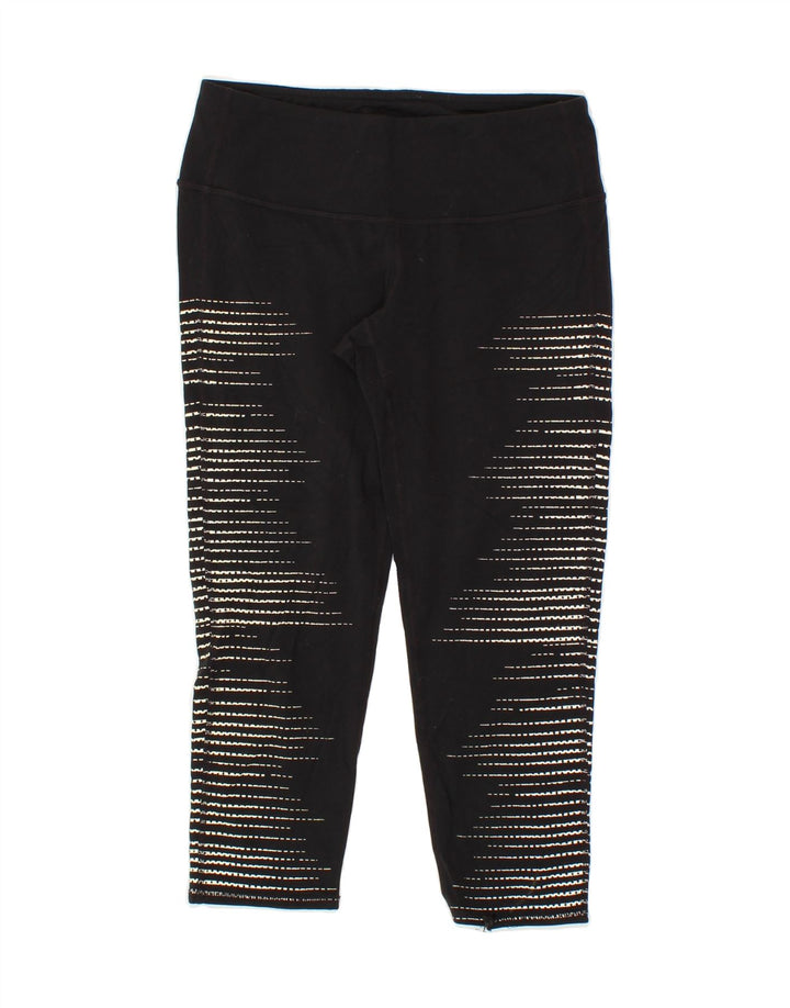 ATHLETA Womens Abstract Pattern Leggings UK 10 Small Black Nylon Vintage Athleta and Second-Hand Athleta from Messina Hembry 