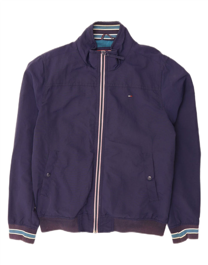 TOMMY HILFIGER Mens Bomber Jacket UK 40 Large Navy Blue Nylon Vintage Tommy Hilfiger and Second-Hand Tommy Hilfiger from Messina Hembry 