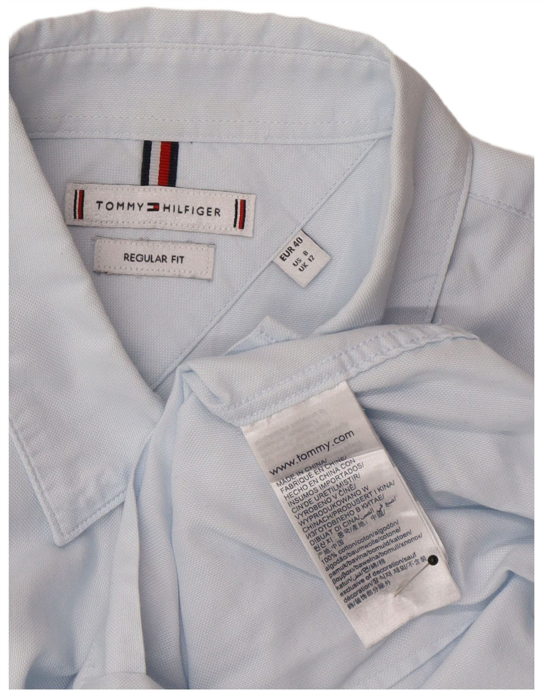 Damska koszula o regularnym kroju Tommy Hilfiger UK 12, średnioniebieska, bawełniana klasyczna