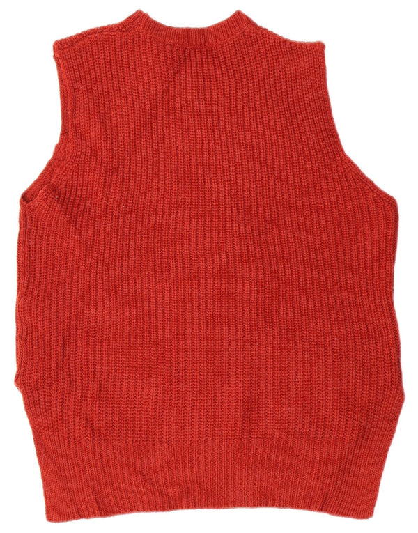 Marks & Spencer Womens Vest Tank Top UK 14 Large Burgundy Acrylic