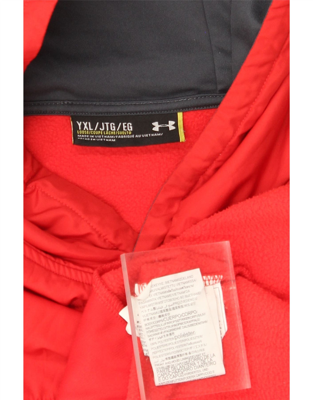 UNDER ARMOUR Chłopięcy sweter z kapturem 13-14 lat XL, czerwony, poliester