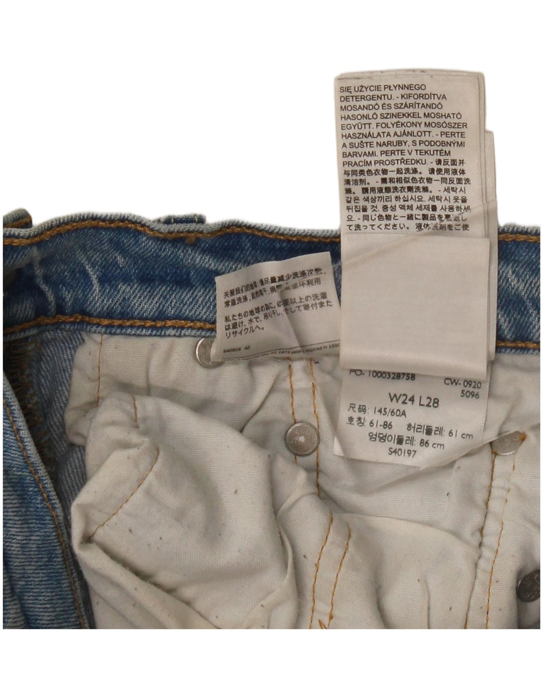 Damskie jeansy Levi's 501 Straight W24 L28 Niebieskie bawełniane