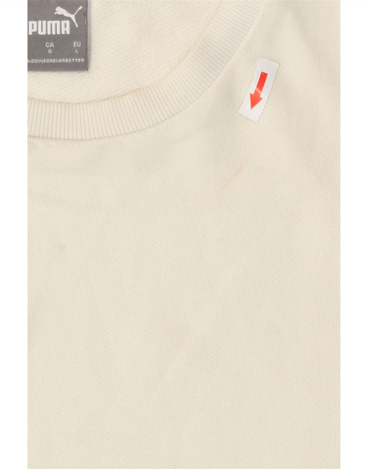 Męska bluza Puma z grafiką, duża, biała, bawełniana w bloki kolorów