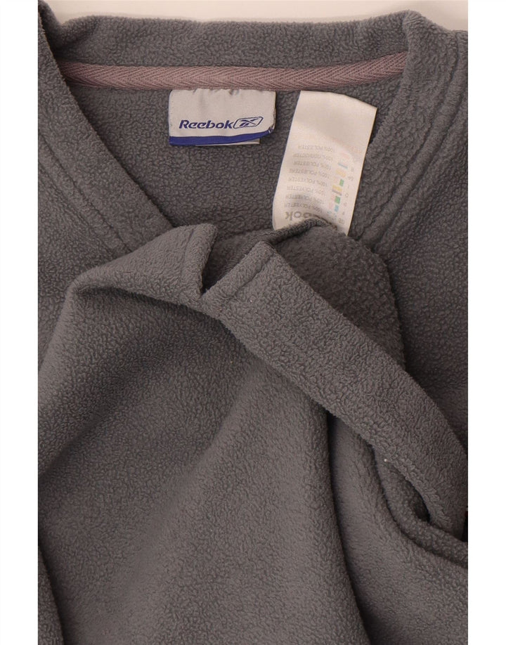Męski sweter polarowy Reebok, duży, szary, poliester