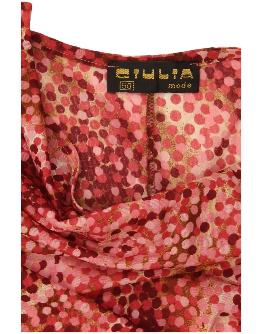 Vintage damska sukienka o linii A IT 50 XL Burgundowa w cętki