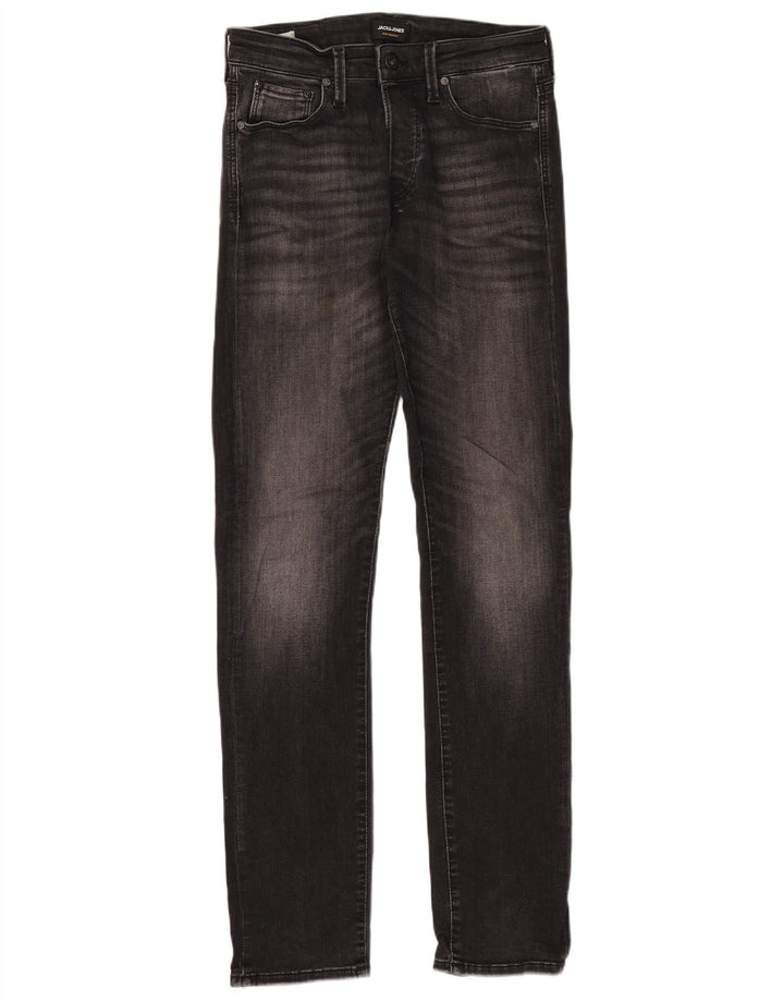 Męskie jeansy typu slim Jack & Jones W30 L34, czarne, bawełniane