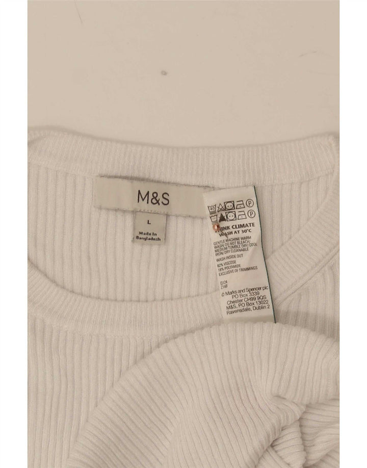 Marks & Spencer Męski T-shirt Top Duży Biały Wiskoza