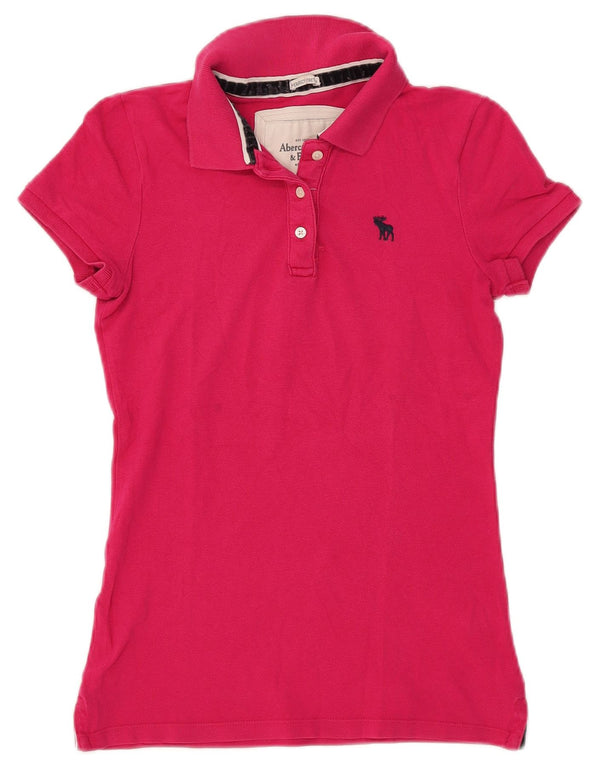 Damska koszulka polo Abercrombie & Fitch UK 10, mała, różowa, bawełniana