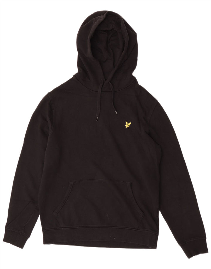 Męski sweter z kapturem Lyle & Scott, średni czarny, bawełniany
