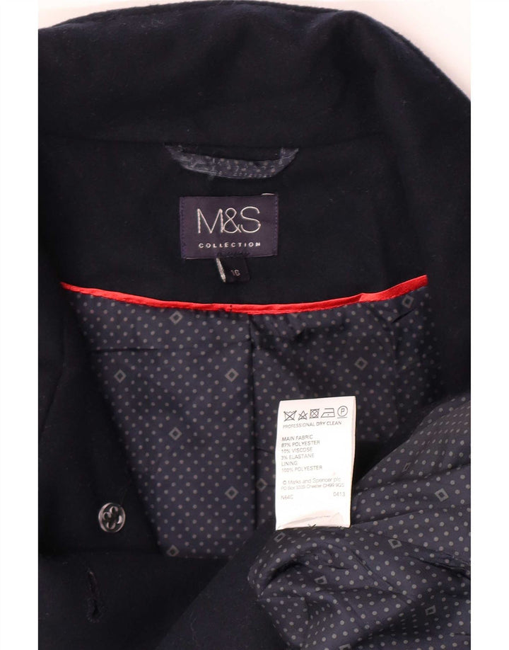 Marks & Spencer Damski trencz UK 16, duży, granatowy, poliester