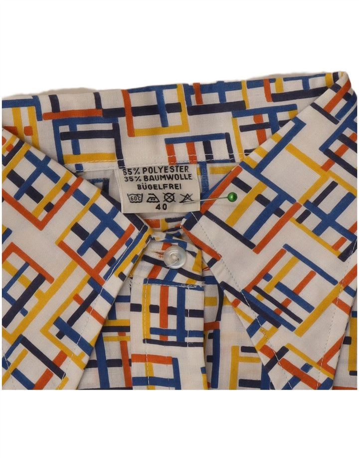 Damska bluzka koszulowa w stylu vintage EU 40 Średni wielobarwny geometryczny poliester