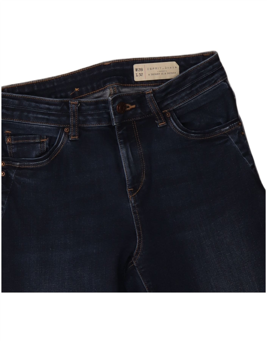 Damskie jeansy skinny ESPRIT W28 L32 Granatowe, bawełniane