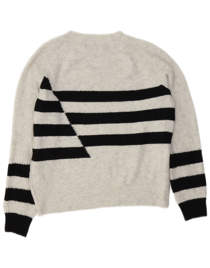 Marks & Spencer Damski sweter z okrągłym dekoltem UK 10 w małe szare paski