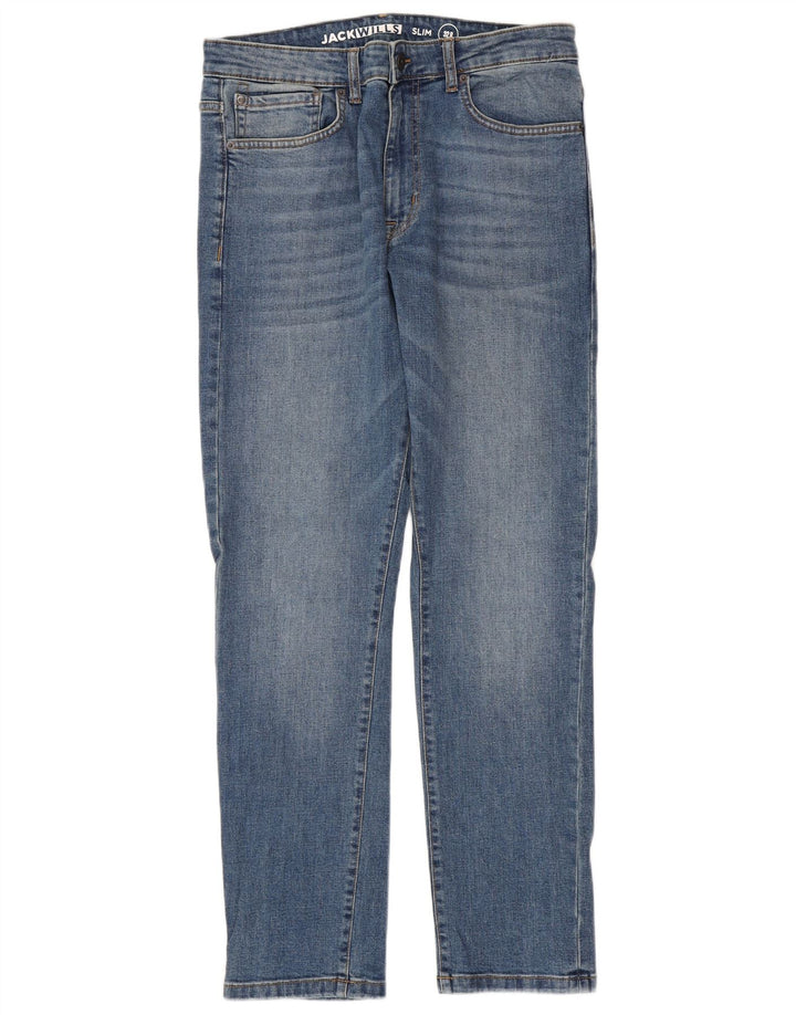 JACK WILLS Męskie jeansy slim W32 L32 Niebieskie bawełniane