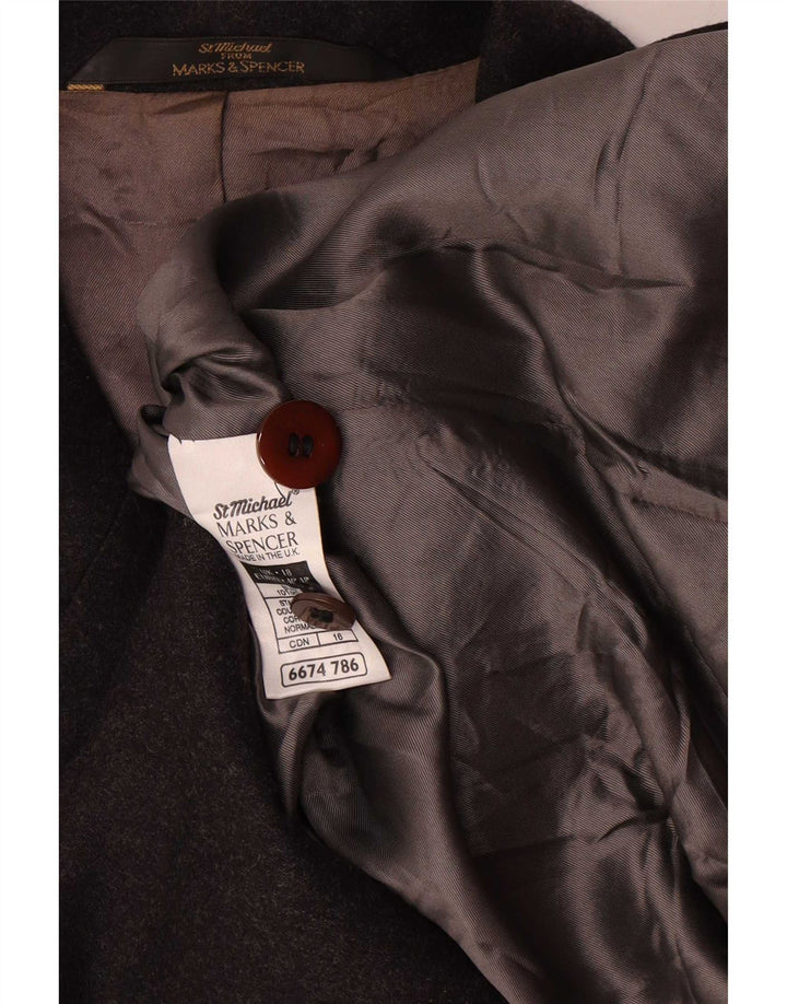 Marks & Spencer Damska marynarka zapinana na 5 guzików, UK 18 XL, szara wełna