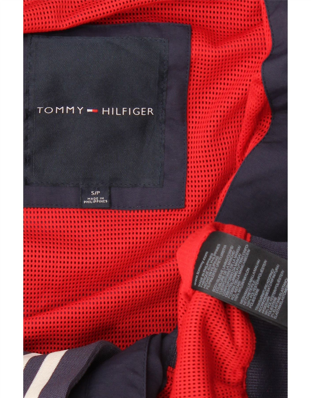Męska kurtka bomber z kapturem i grafiką TOMMY HILFIGER UK 36, mała granatowa