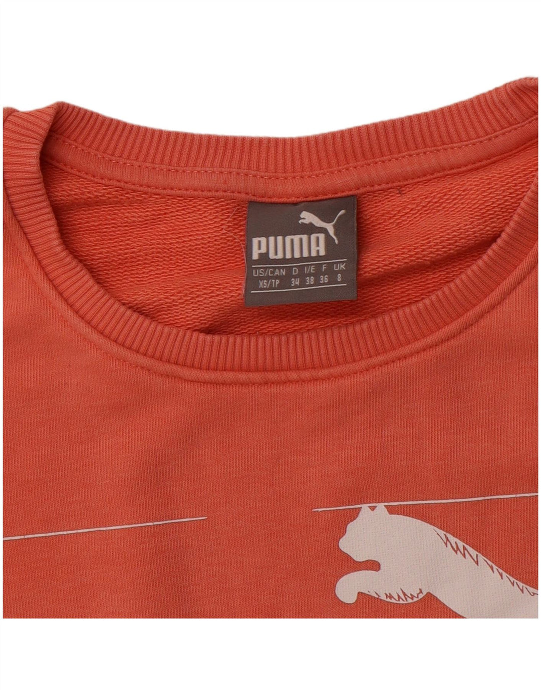 PUMA Womens Graphic Sweatshirt Jumper UK 8 Small Orange