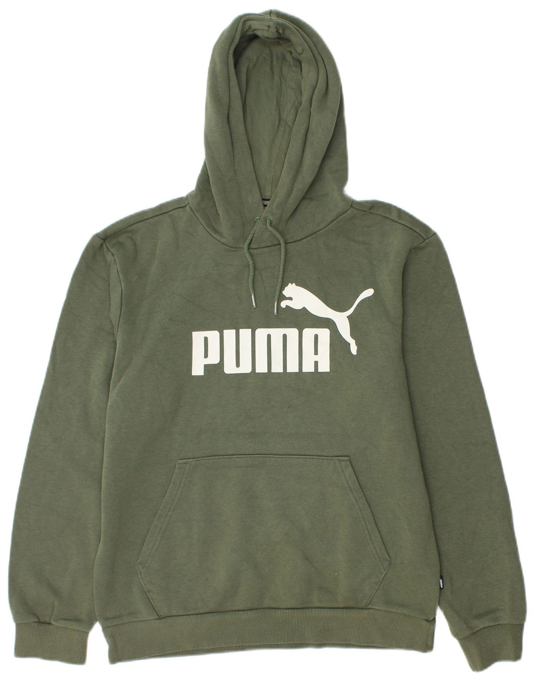 Męski sweter z kapturem Puma z grafiką, mały, zielony, bawełniany