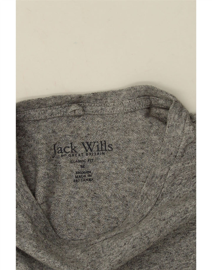 T-shirt męski Jack Wills o klasycznym kroju, średnioszary, bawełniany